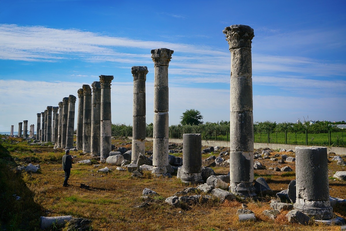 Die antiken Säulen von Soli Pompeiopolis