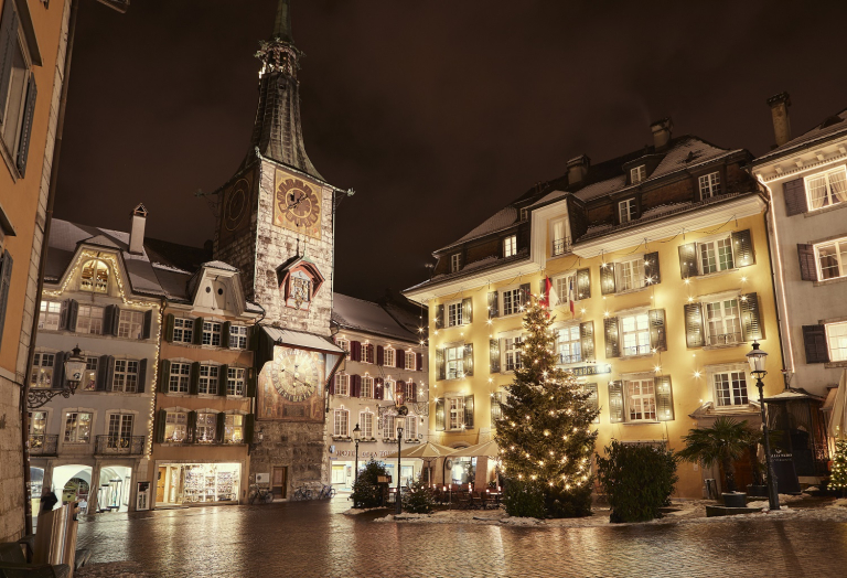 Adventsführung_Marktplatz_Zytglogge_Nacht© Solothurn Tourismus_Tino Zurbrügg_klein