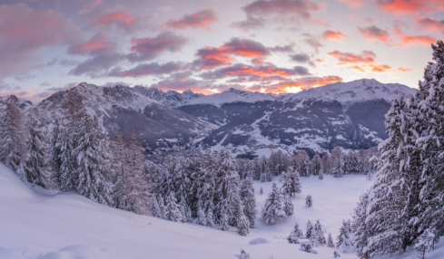 Paesaggio Bormio Oga neve alba GM © Giacomo Meneghello