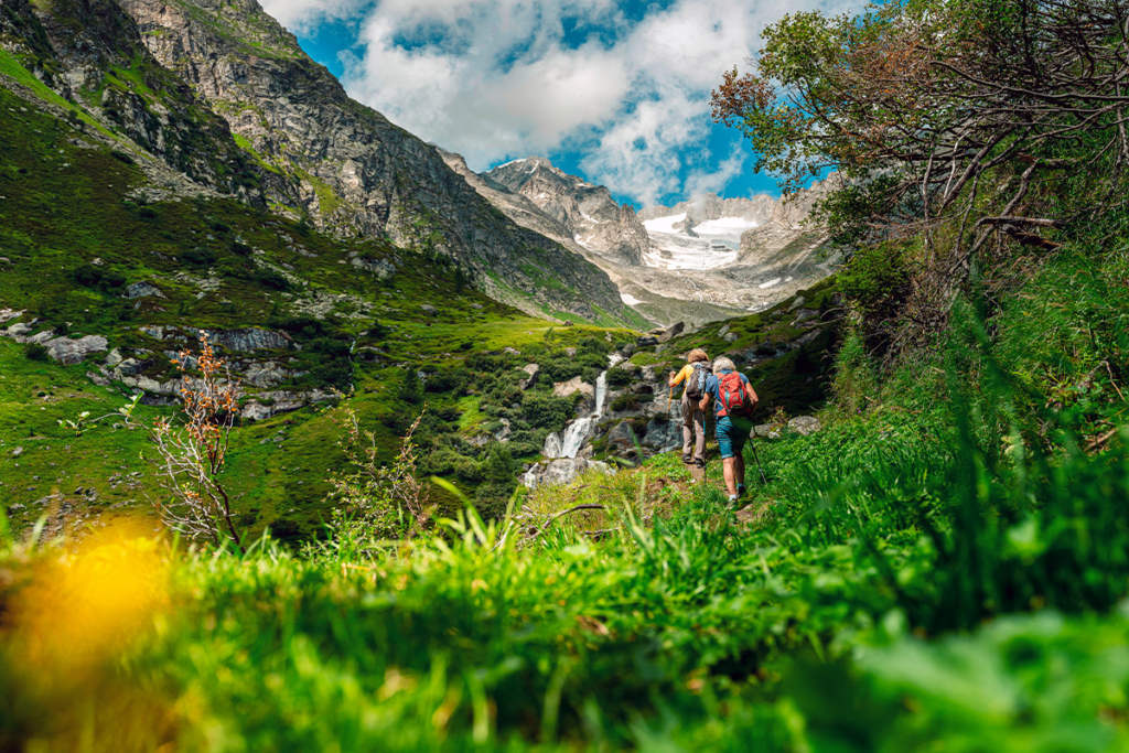 Unterwegs am Rhonegletscher in der Nähe von Goms
