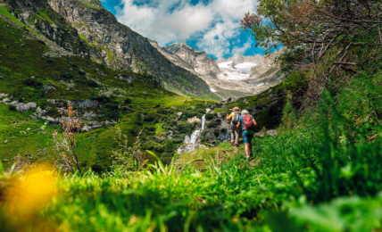 Unterwegs am Rhonegletscher in der Nähe von Goms