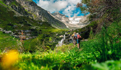 Unterwegs am Rhonegletscher in der Nähe von Goms
