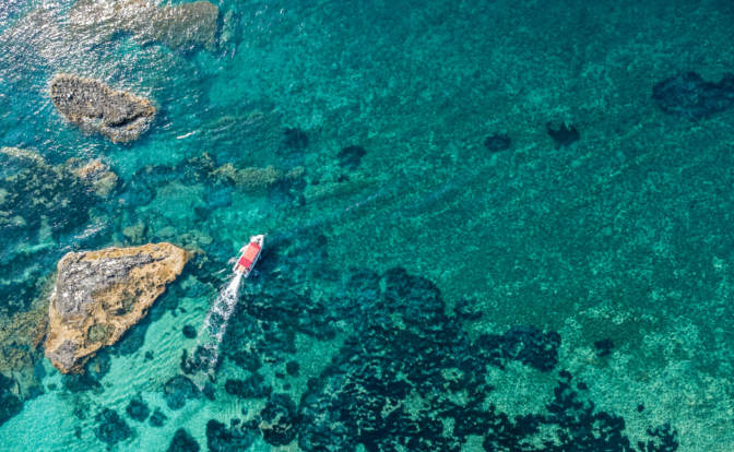 Meer, Boot, Türkisblaues Wasser